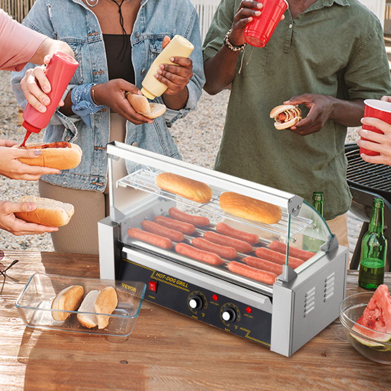 VEVOR Hot Dog Roller with Glass Lid & Reviews | Wayfair